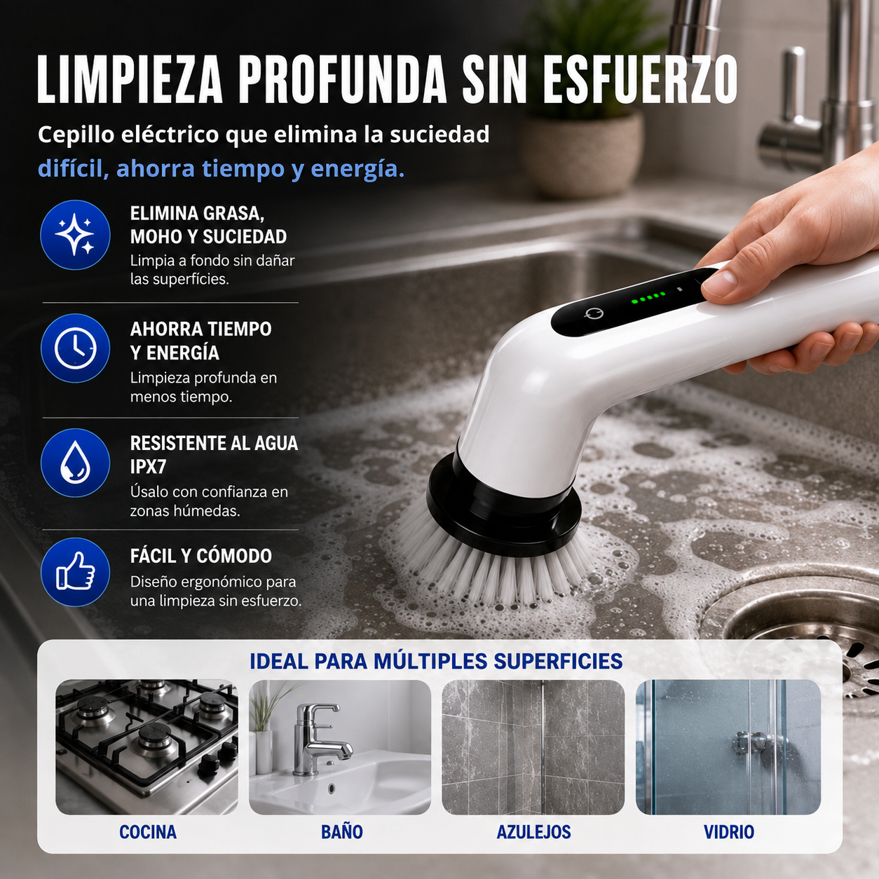 CleanMax Cepillo Eléctrico 9en1