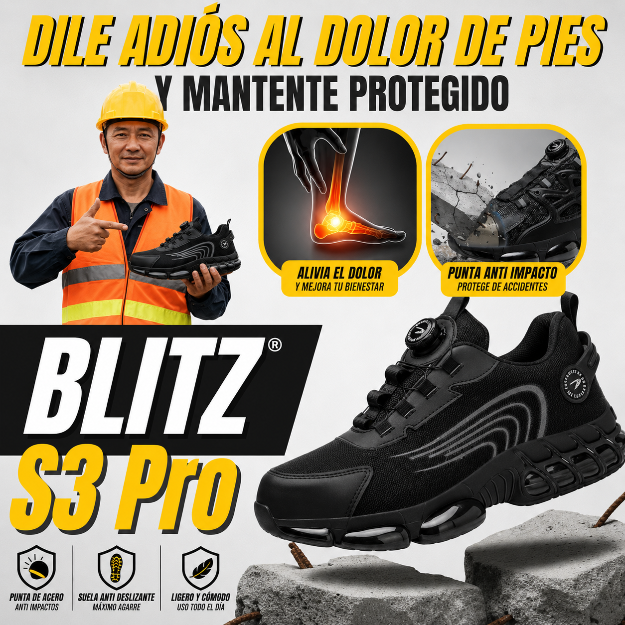 BLITZ® S3 Pro: Zapatos de Seguridad con Estilo y Protección Total