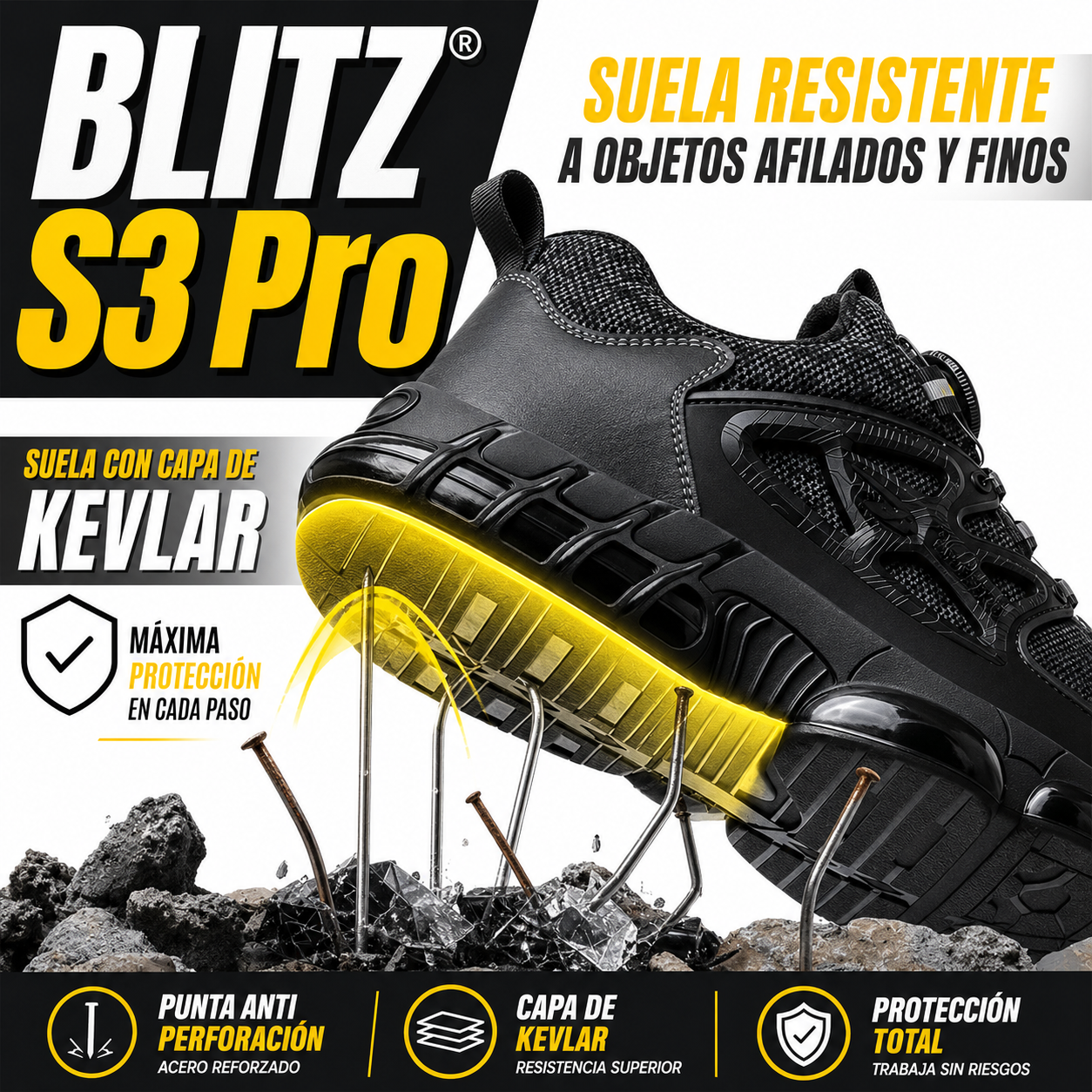 BLITZ® S3 Pro: Zapatos de Seguridad con Estilo y Protección Total